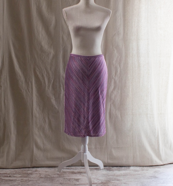 Vintage 1990s Lavender Purple Chevron Skirt