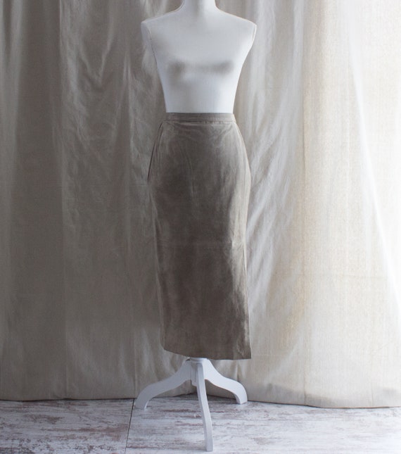 Vintage 1990s Suede Midi Skirt