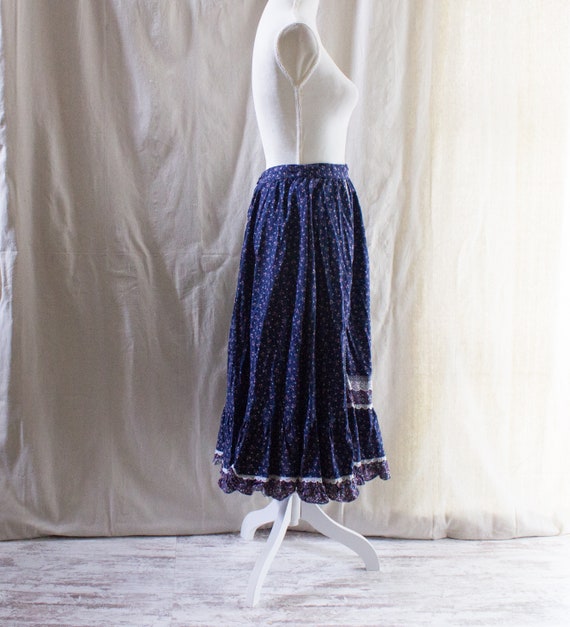 Vintage Boho Jessica's Gunnies Floral Midi Skirt - image 4