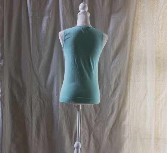 Vintage Y2K Light Aqua Silk Blend Cardigan Sweate… - image 7
