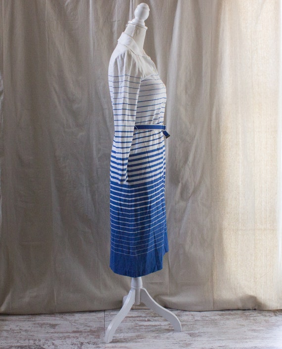Vintage 1970s Ombre Striped Knit Midi Shirtdress - image 4