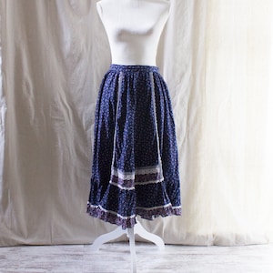 Vintage Boho Jessica&#39;s Gunnies Floral Midi Skirt