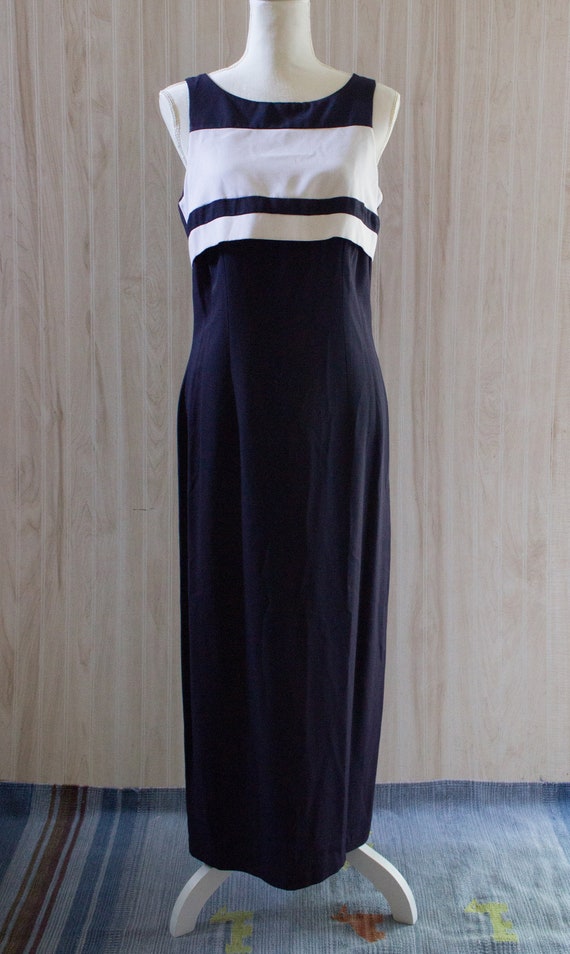 Vintage 1990s Navy Popover Dress - Etsy