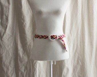 Vintage 1990s Rainbow Rope Braided belt