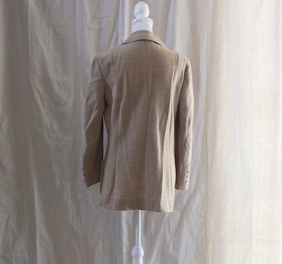 Vintage 1970s Knit Tan Blazer - image 4