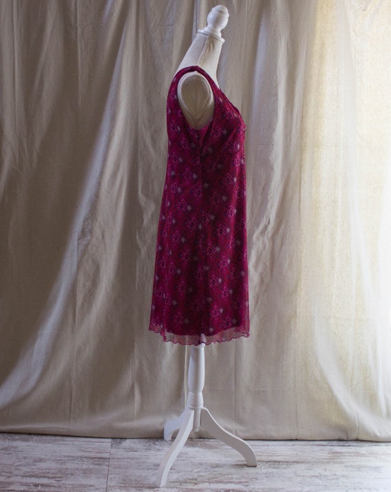 Vintage Y2K Pink Diamond Print Tank Mini Dress - image 4