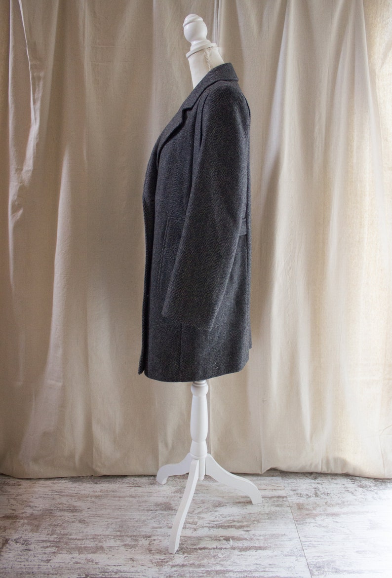 Vintage 1990s Herringbone Wool Coat image 2