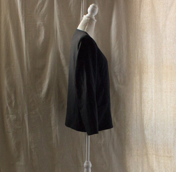 Vintage 1980s Black Collarless Blazer - image 4