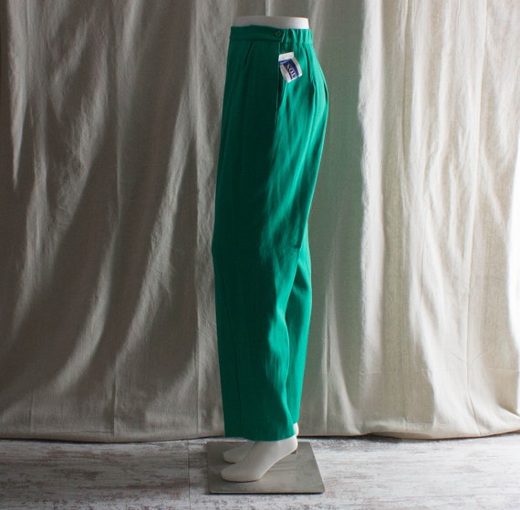 Vintage 1990s Green Pleated Front Trouser Pants - image 2