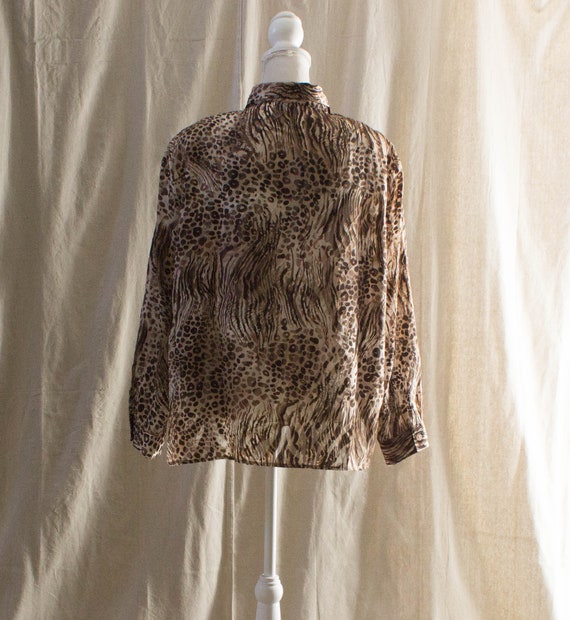 Vintage 1990s Sheer Animal Print Blouse - image 3