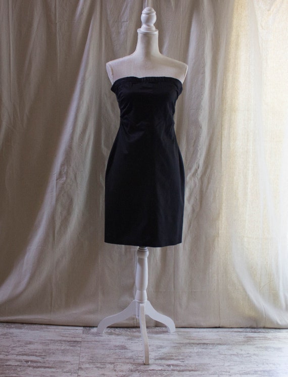 Vintage Y2K Black Mini Tube Top Dress