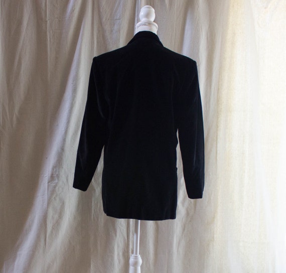 Vintage 1980s Black Velvet Blazer - image 4