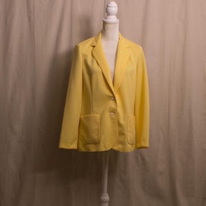 Vintage 1970s Butter Yellow Knit Blazer