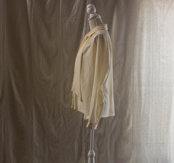 Vintage 1980s Cream Blouse with Attached Scarf - image 2