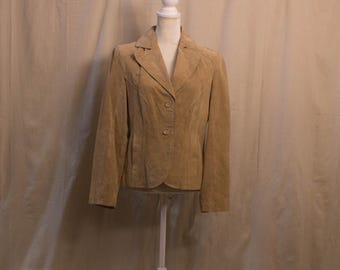 Vintage bruinkleurige suède blazer uit de jaren 90