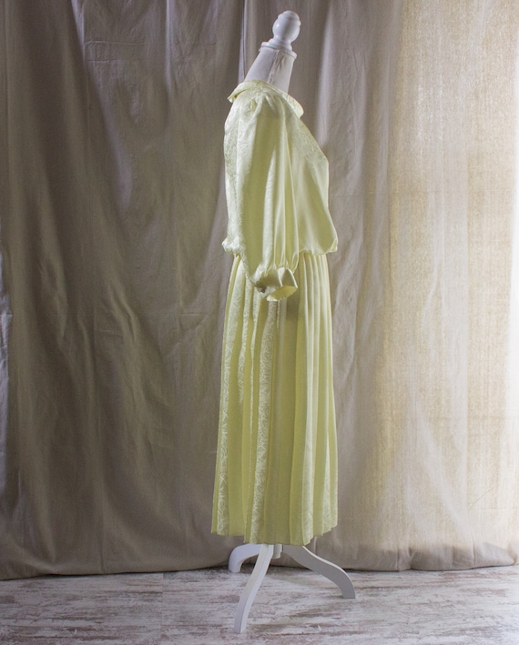 Vintage 1980s Yellow Jacquard Midi Dress - image 4