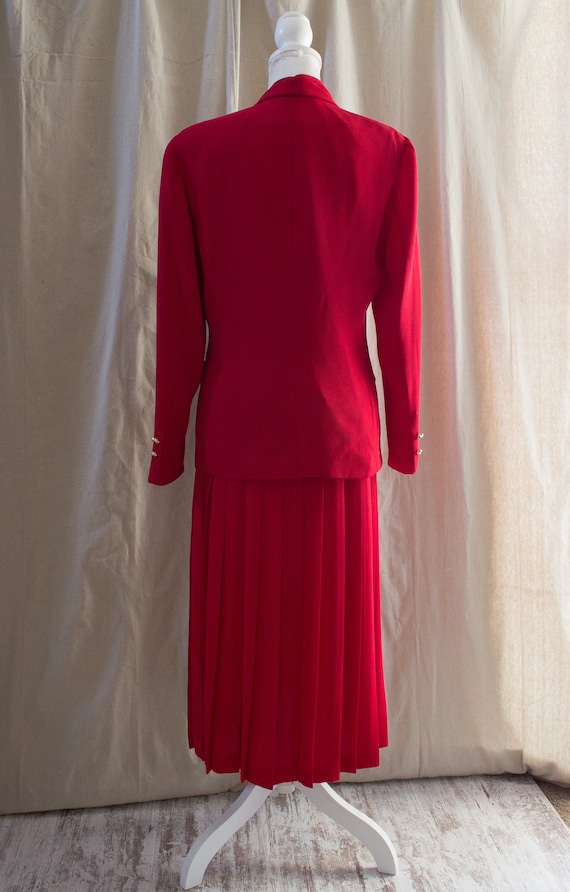 Vintage Red Skirt Suit Set - image 3