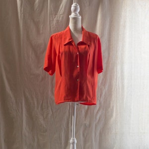 Vintage 1980s Orange Short Sleeve Blouse