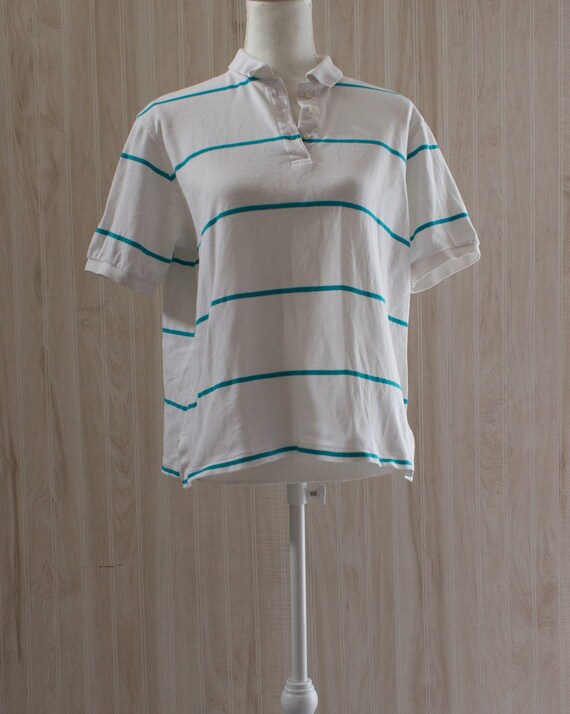 1990s Striped Polo Shirt - image 1