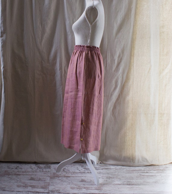 Vintage 1990s Pink and Orange Linen 3-Piece Skirt… - image 4