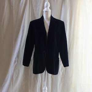 Vintage 1980s Black Velvet Blazer