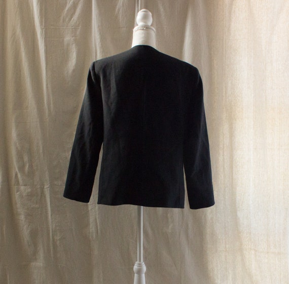 Vintage 1980s Black Collarless Blazer - image 3