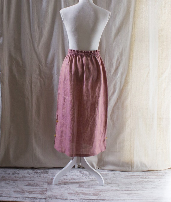 Vintage 1990s Pink and Orange Linen 3-Piece Skirt… - image 5