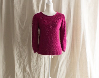Vintage 1980s Pearl Embellished Sweater