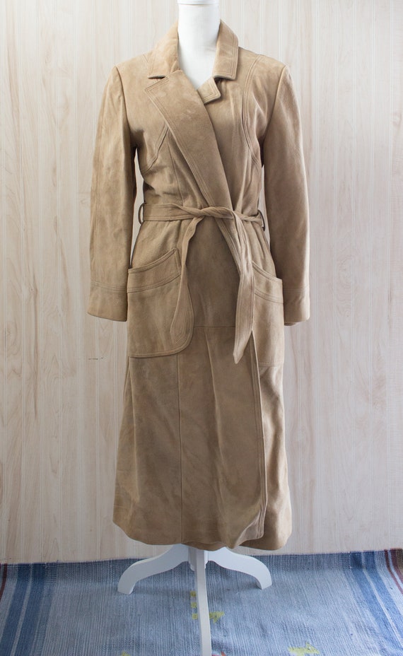 Vintage 1970s Suede Trench Coat