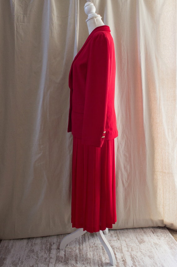 Vintage Red Skirt Suit Set - image 2