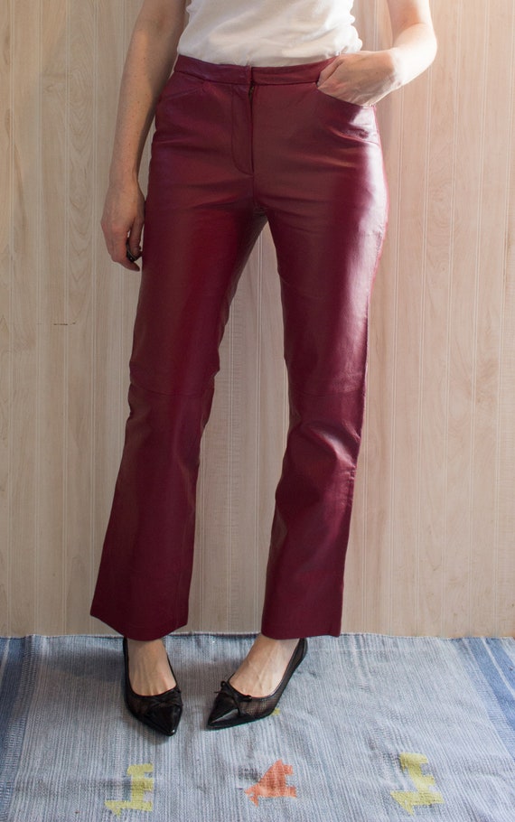 vintage red leather pants - Gem