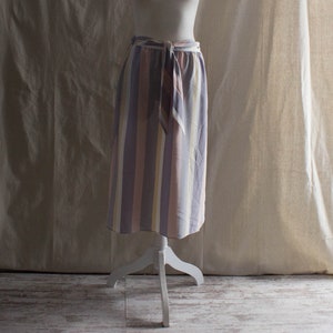 Vintage 1980s Pastel Stripe Midi Skirt