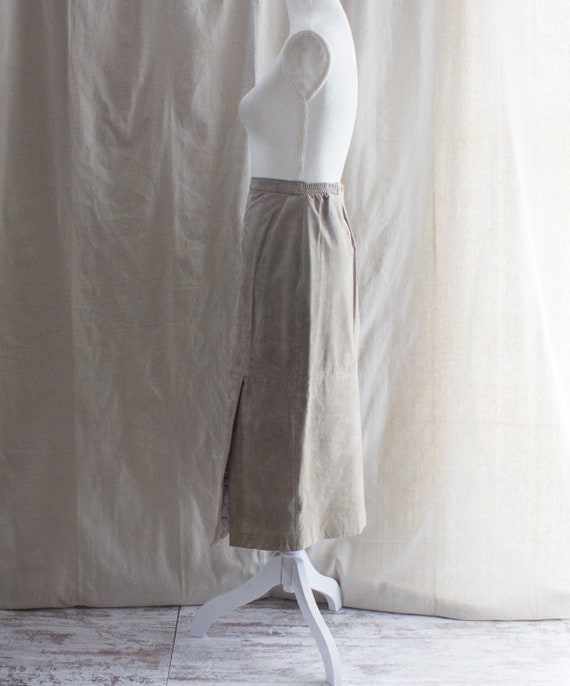 Vintage 1990s Suede Midi Skirt - image 2