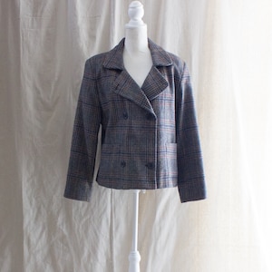Vintage 1990s Plaid Wool Blazer