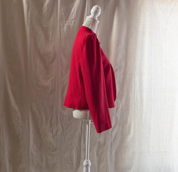 Vintage 1980s Red pleated Front Blazer - image 4