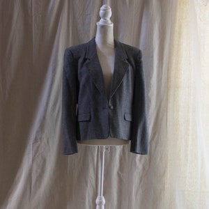 Vintage 1980s Gray Wool Blazer