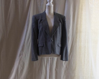 Vintage 1980s Gray Wool Blazer
