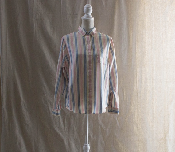 Vintage 1970s Long Sleeve Striped Shirt - image 1