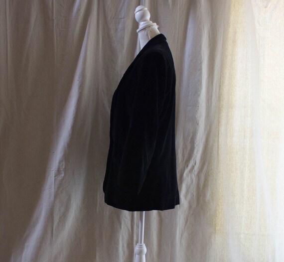 Vintage 1980s Black Velvet Blazer - image 3