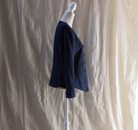 Vintage Navy Wool Blazer| 90s Made in Sweden Gold Buttons Dark Academia Jacket