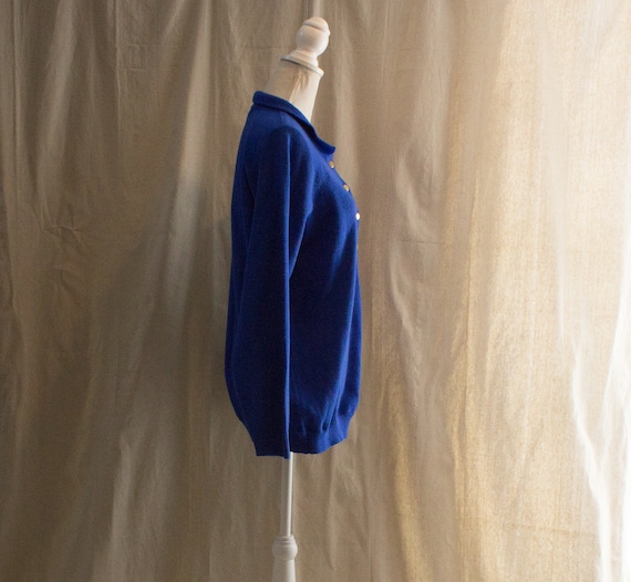 Vintage 1980s Blue Collared Sweater - image 4