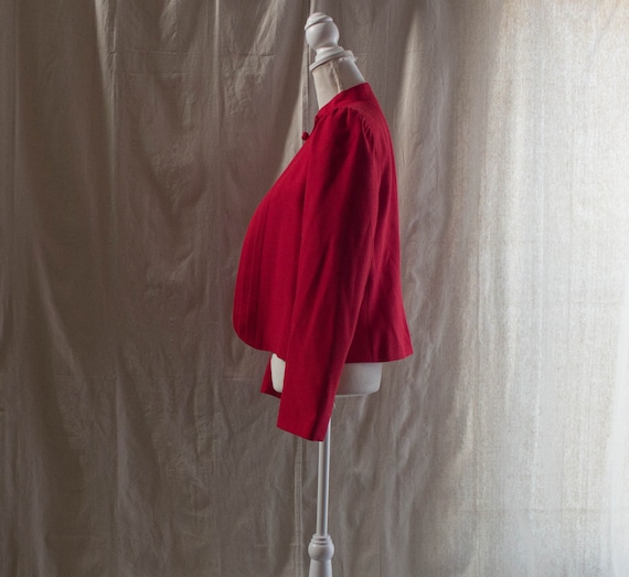 Vintage 1980s Red pleated Front Blazer - image 2