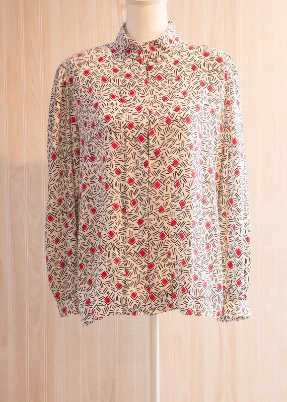 1980s Abstract print top - image 1