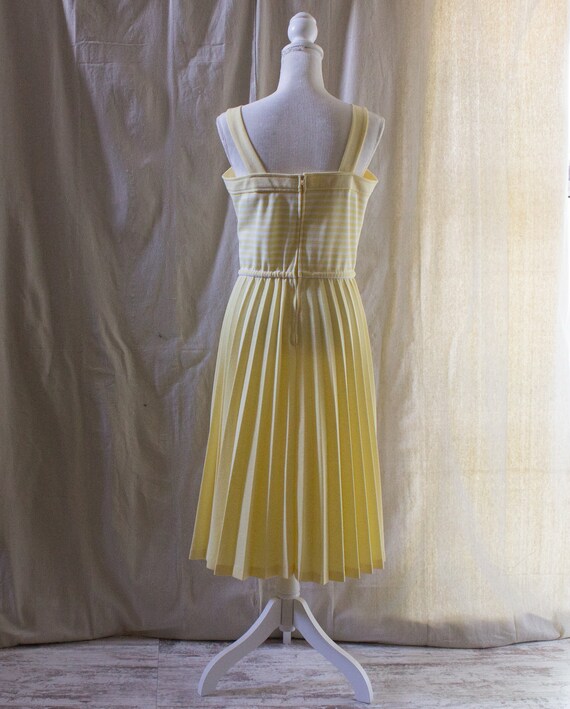 Vintage 1970s Yellow and White Midi Sundress with… - image 3