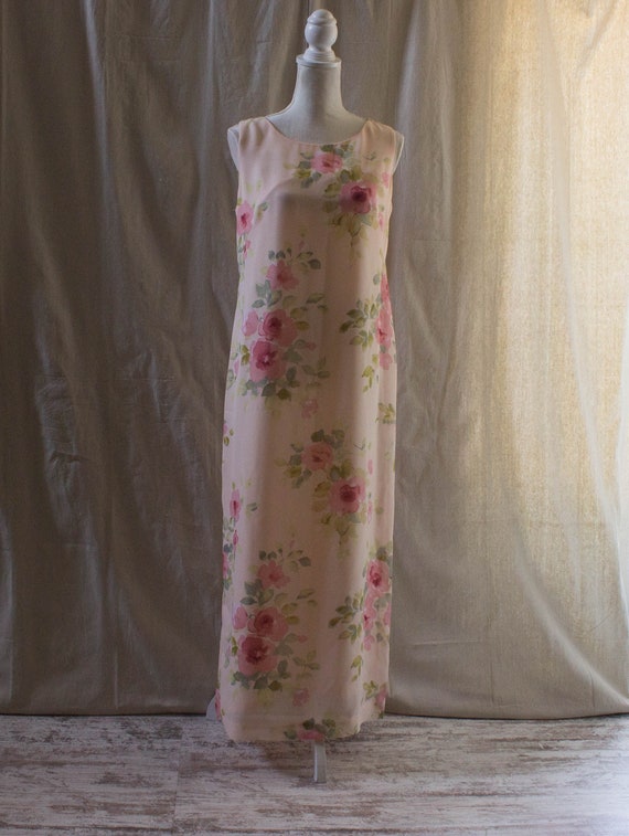 Vintage Y2K Pink Floral Tank Dress