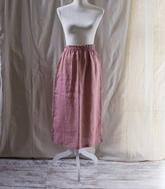 Vintage 1990s Pink and Orange Linen 3-Piece Skirt… - image 3