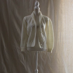Vintage 1980s Cream Cardigan Sweater