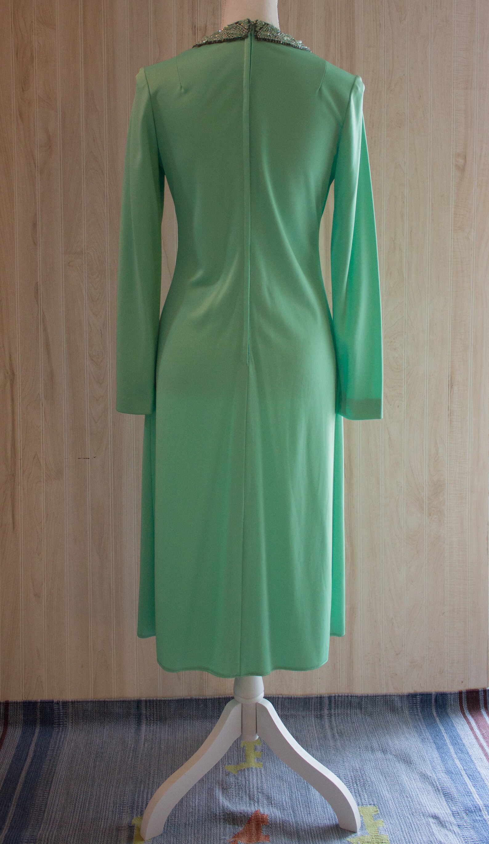 Vintage Mint Green Midi Dress Etsy