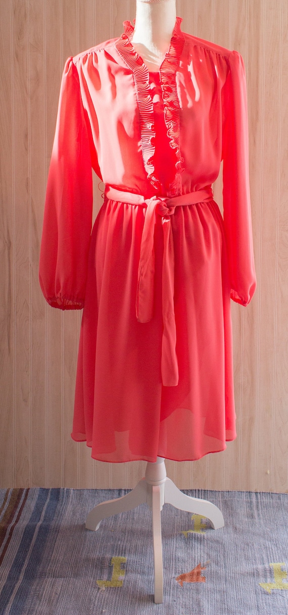 1970 dark coral dress