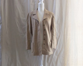 Vintage 1970s Knit Tan Blazer